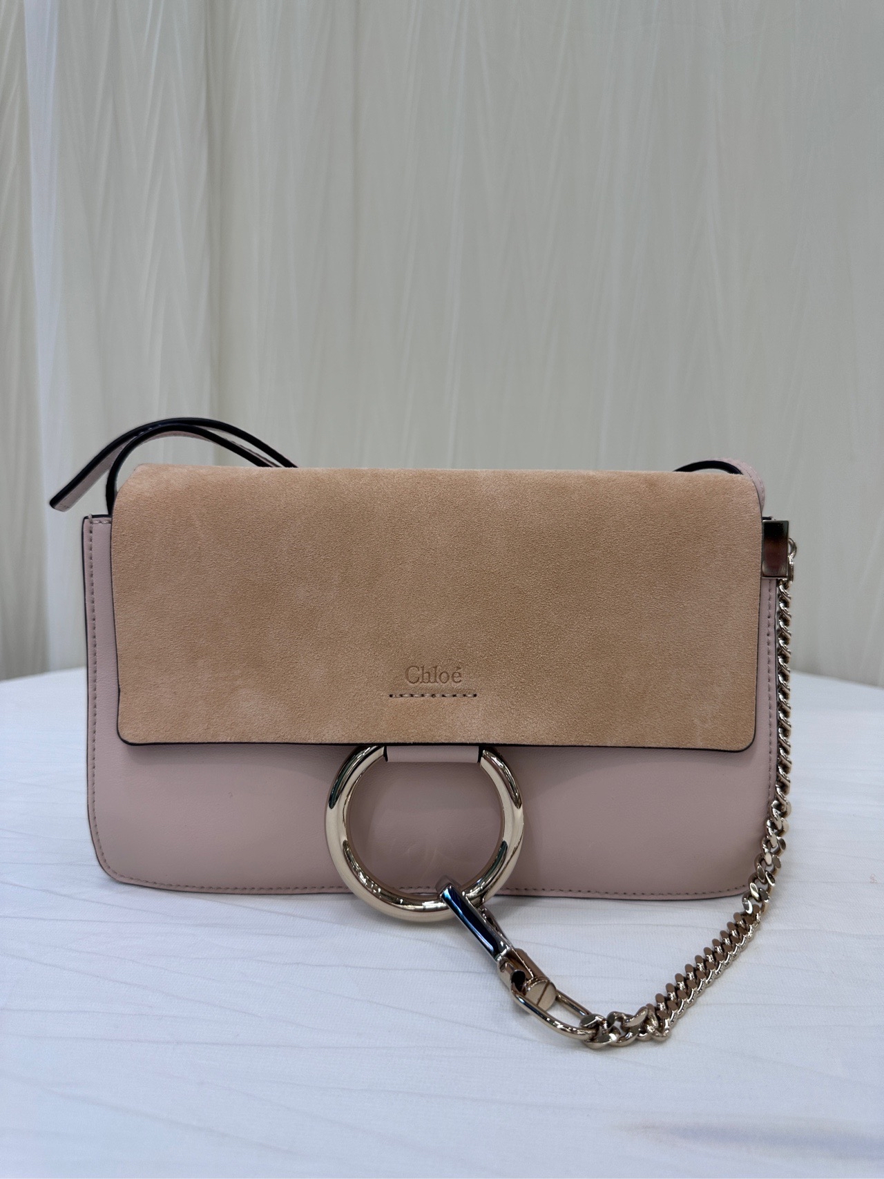 【預訂貨品】Chloe粉色拼麂皮faye