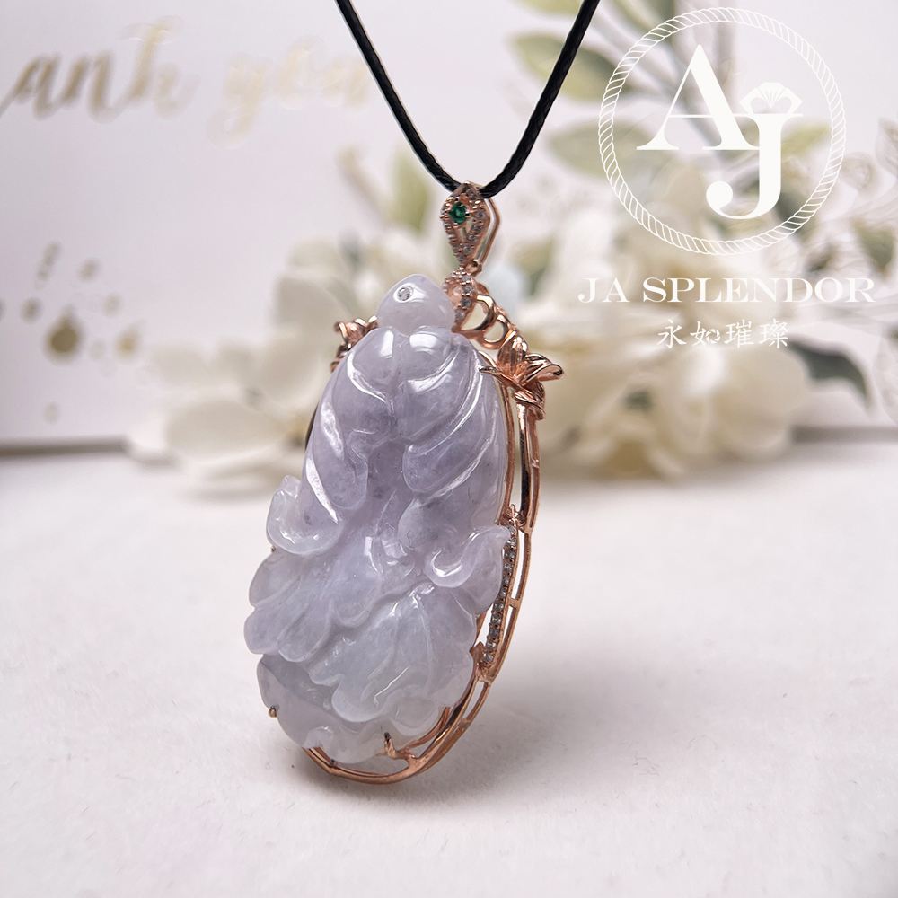 JNS-48 天然翡翠A玉 冰糯粉紅佳人灑烏鷄生意興隆/財源滾滾來/生菜