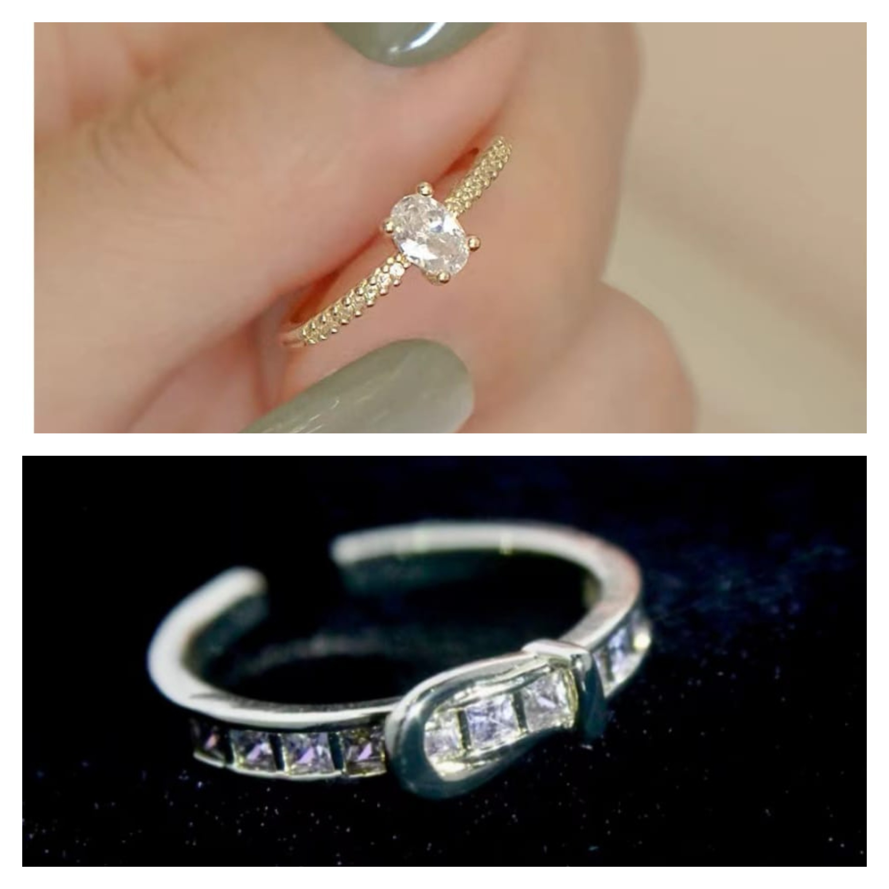 铜镀真金保色开口可调节戒指