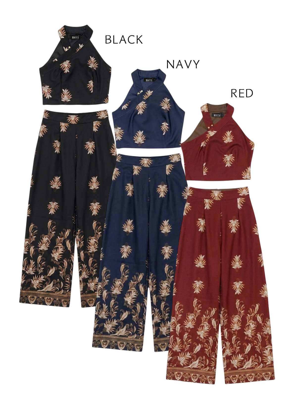 Heritage Halter Top with Wide Leg Set M228