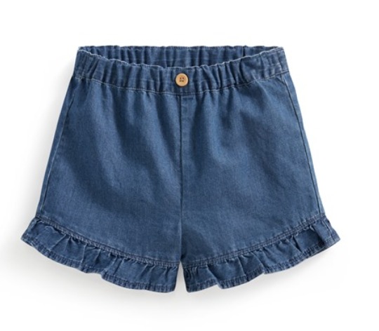 軟牛仔荷葉邊短褲-Baby