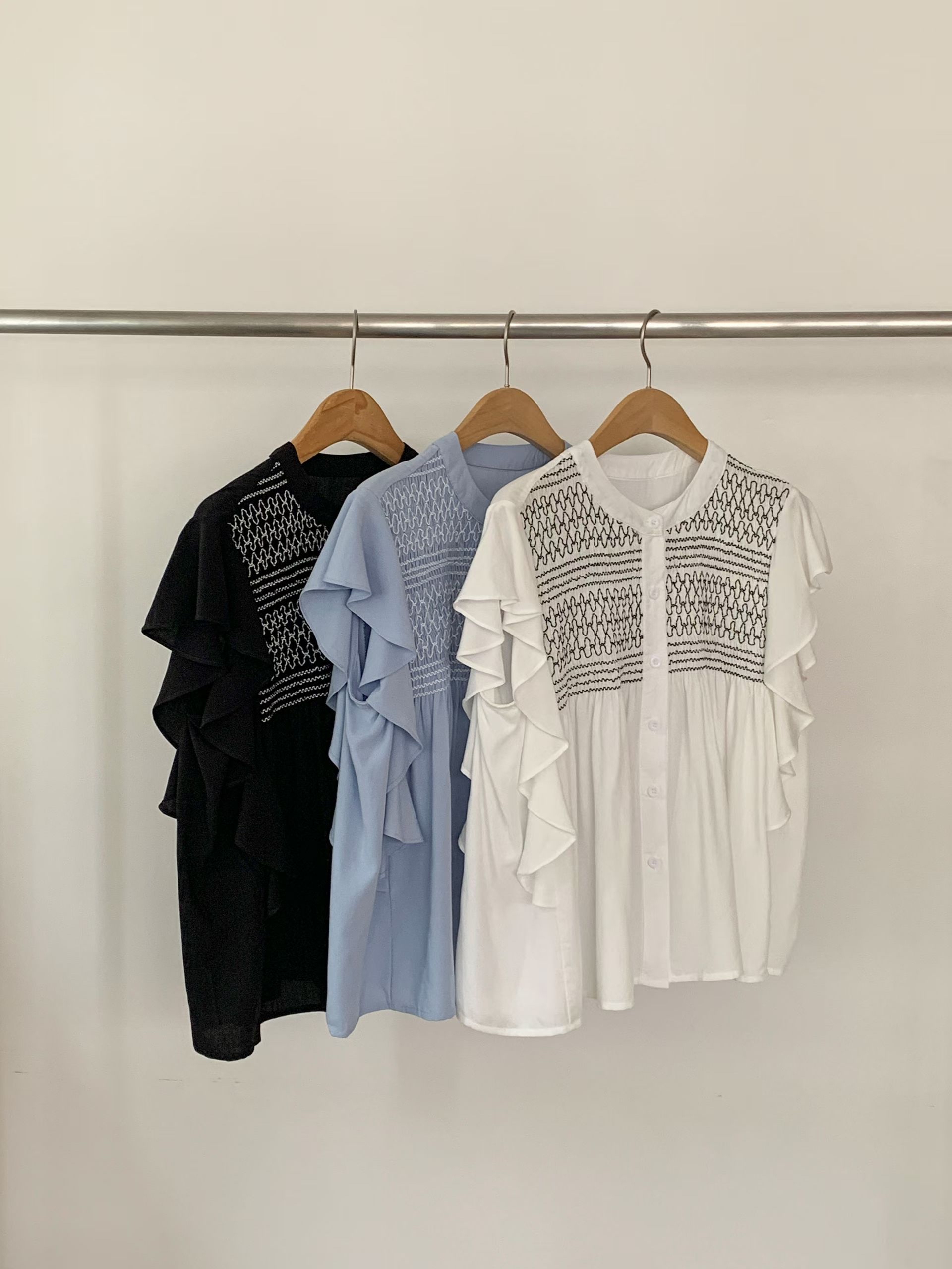 CT20 波希米亞風荷葉袖Top 