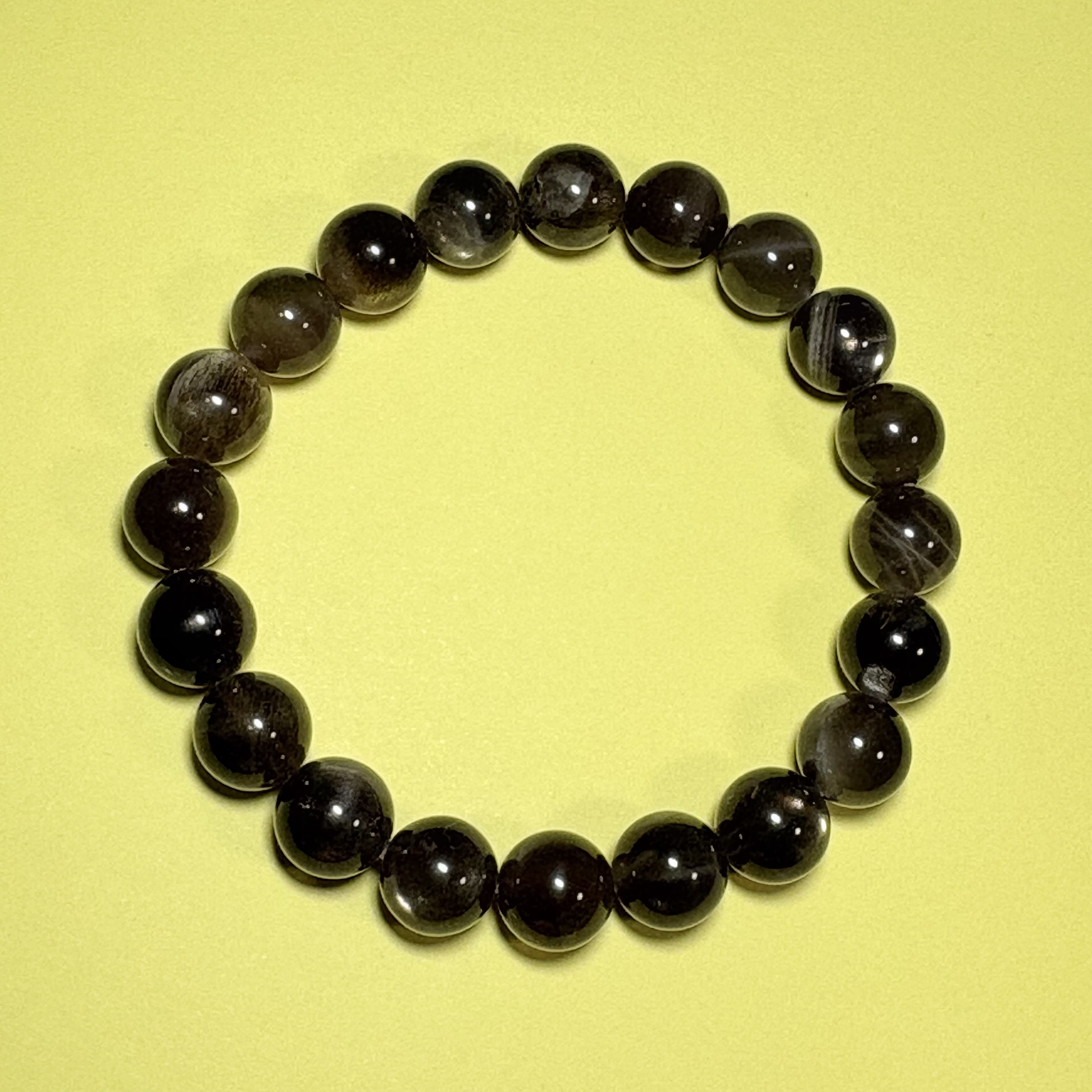 10mm黑幹體黑太陽石手串No.3060