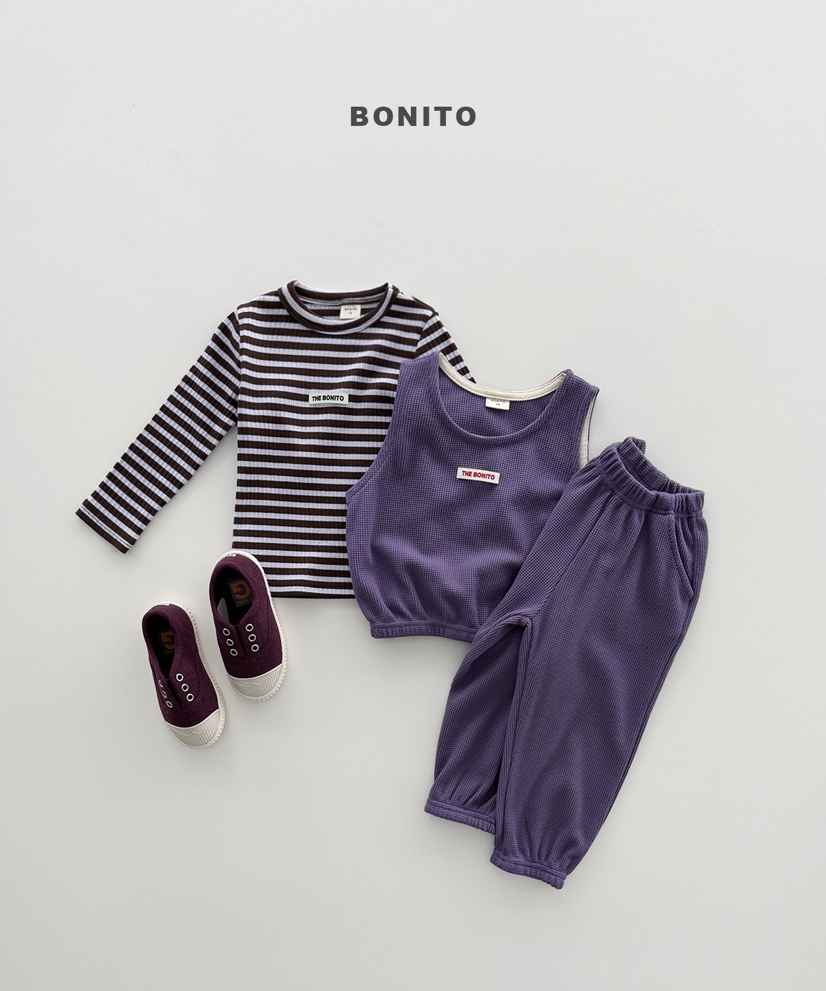 Bonito | Mini waffle vest set