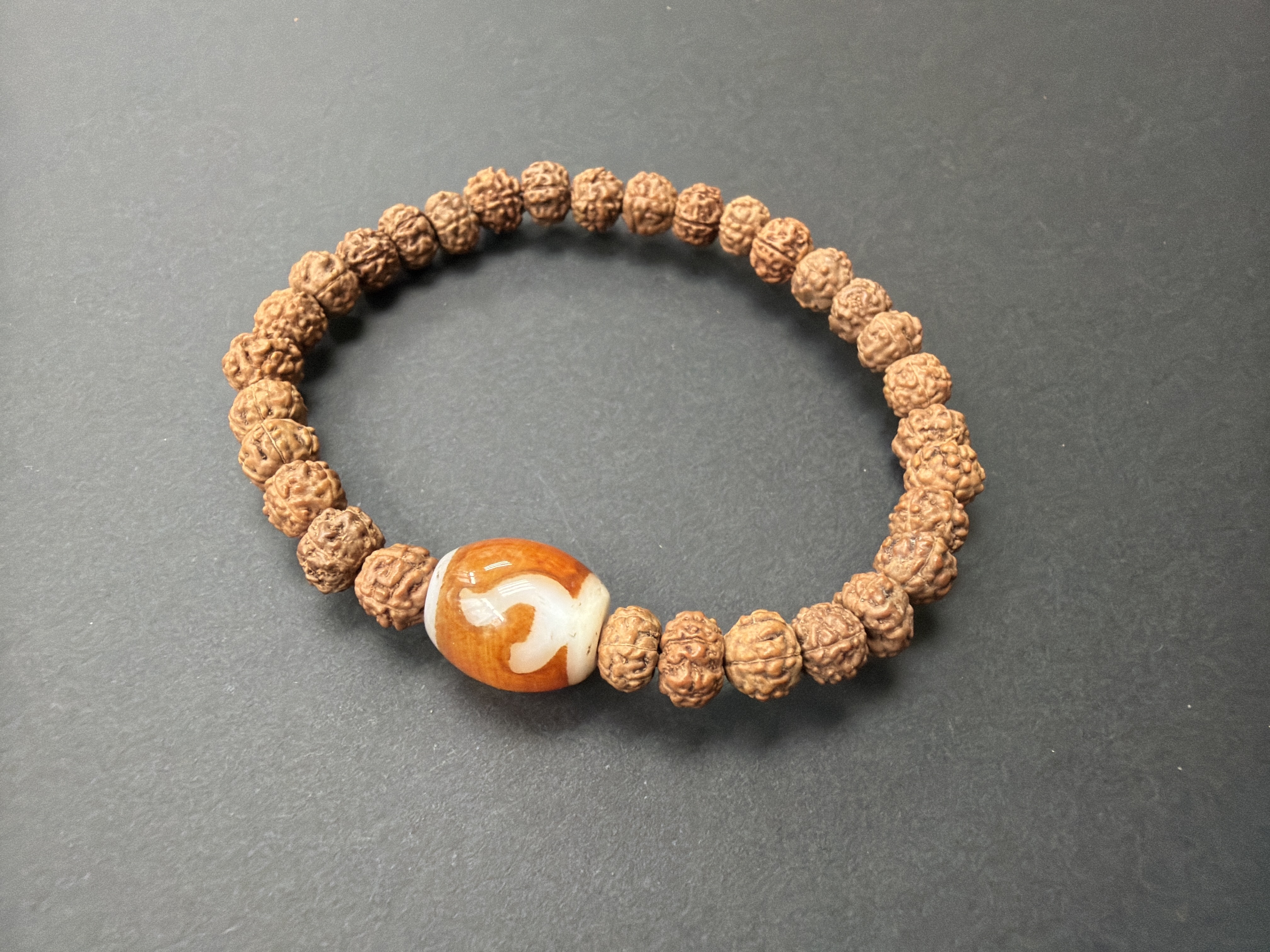 度母天珠 配：4mm 尼泊爾金剛子手串 