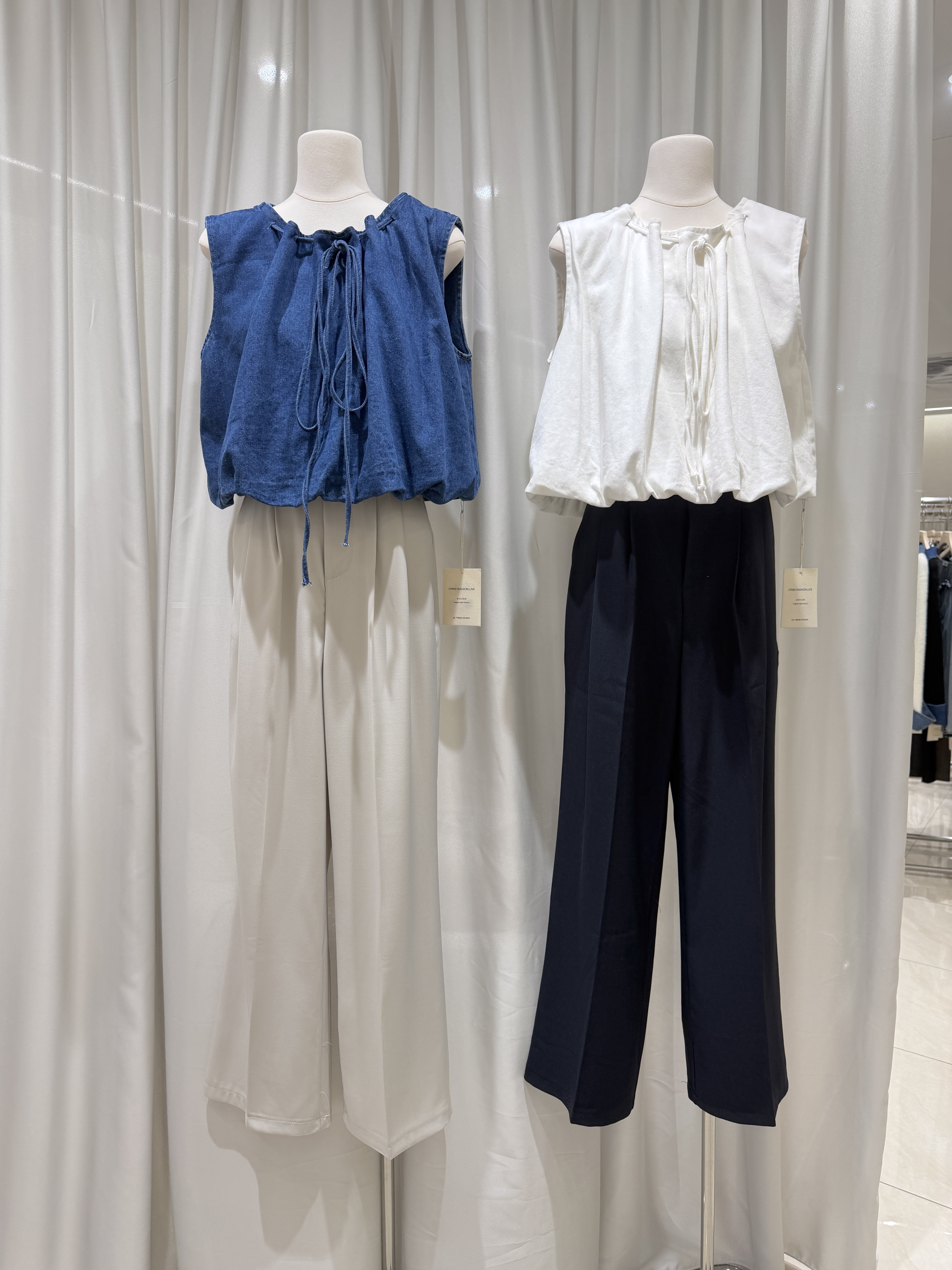 6552 韩系宽松花苞牛仔背心