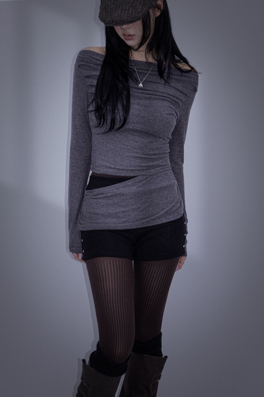 Cutout Off-Shoulder Ruched Top