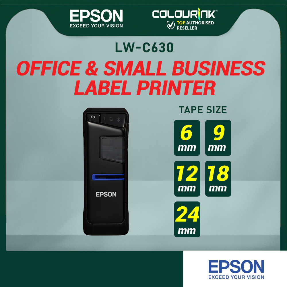EPSON LabelWorks LW-C630 Label Printer  Bluetooth | Mobile Printing | QR Code | Barcode | LW-600P PT-D600 P700 H110 D210