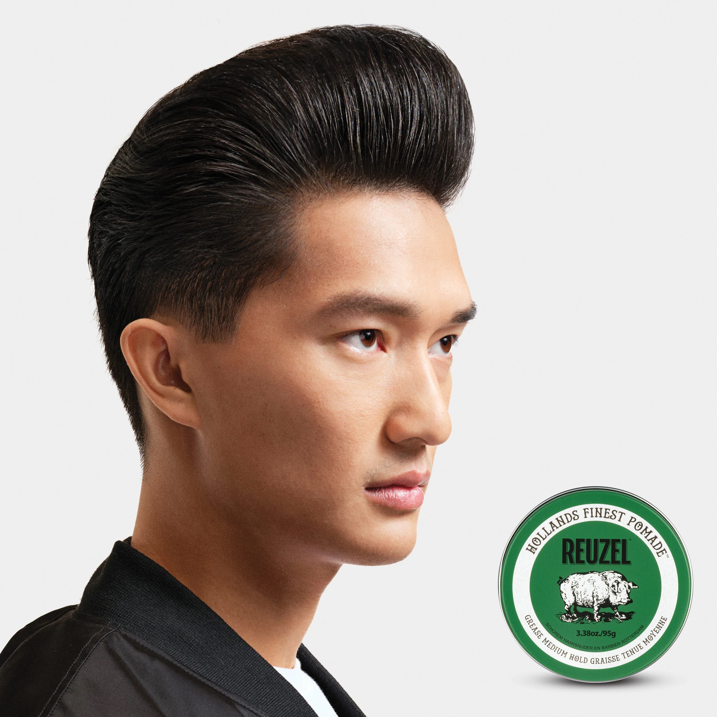REUZEL Grease Medium Hold Pomade 綠豬中強油性髮蠟 3.38oz / 95g  