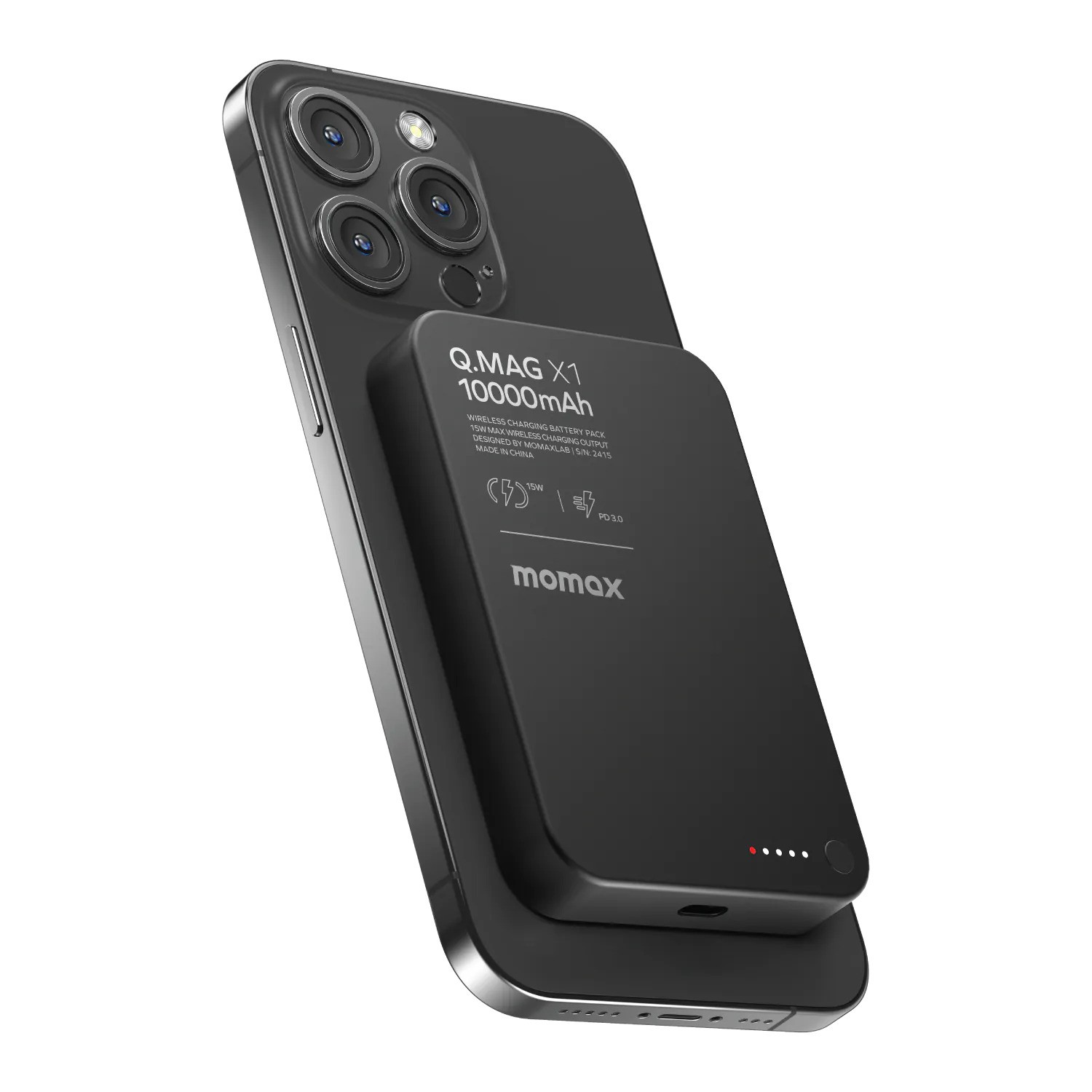 Momax  IP117 (3C追溯二維碼) Q.Mag X 10,000mAh 超薄磁吸流動電源 [3色選擇]