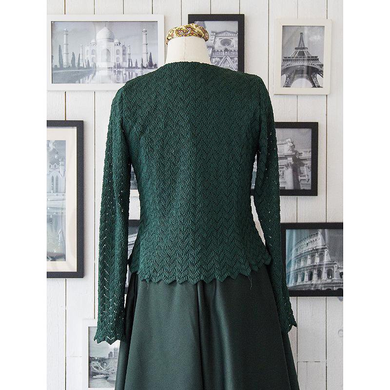 （Sold out)Emerald Green Bolero Cardigan with Clip (FM060)