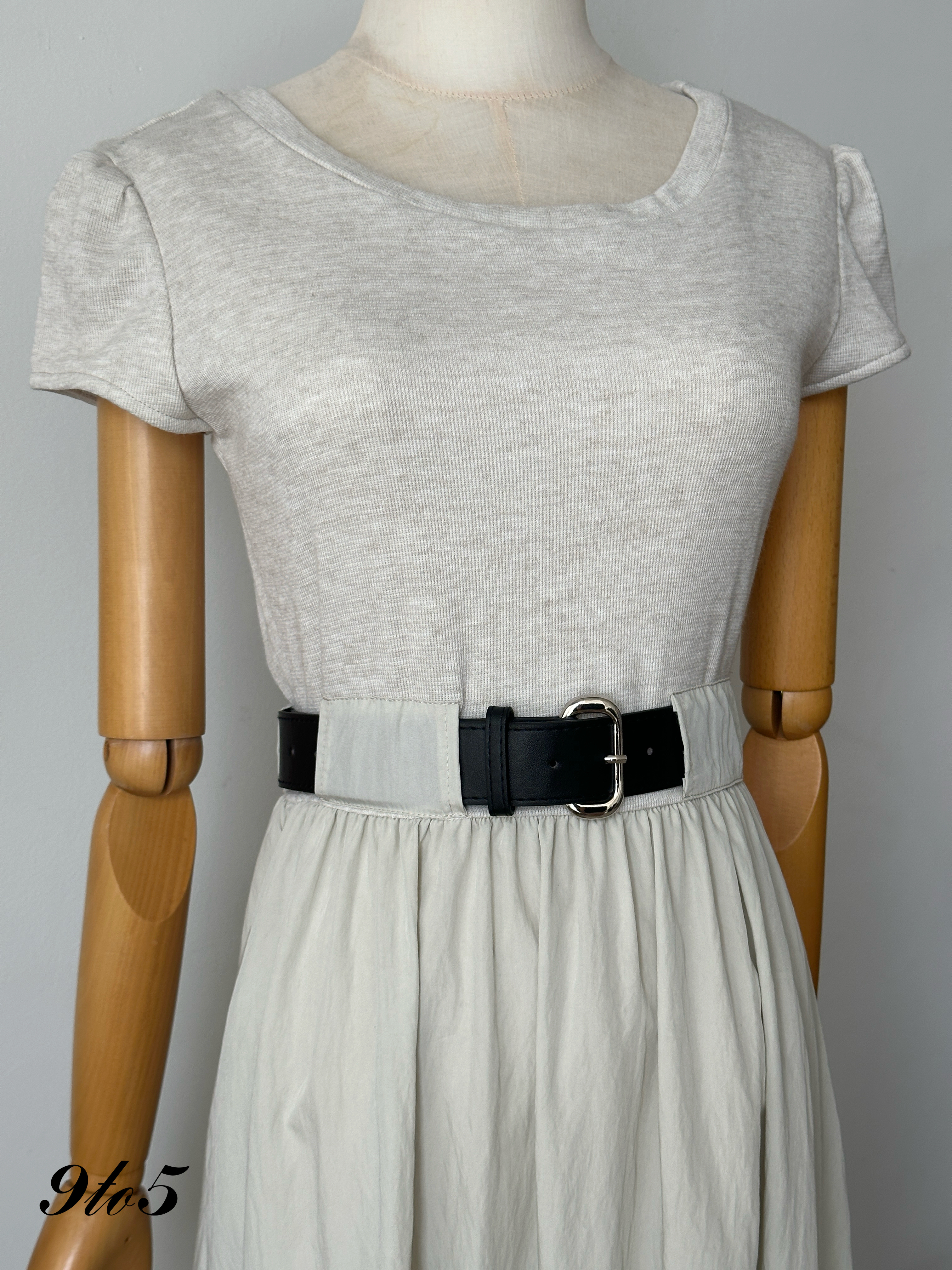D2355 Belted Contrast Dress - 3 Colors 