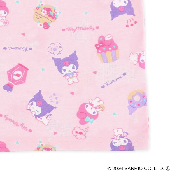 🇯🇵預訂 日本直送🇯🇵清爽材質My Melody Kuromi滿印絲帶短袖家居服上下套裝