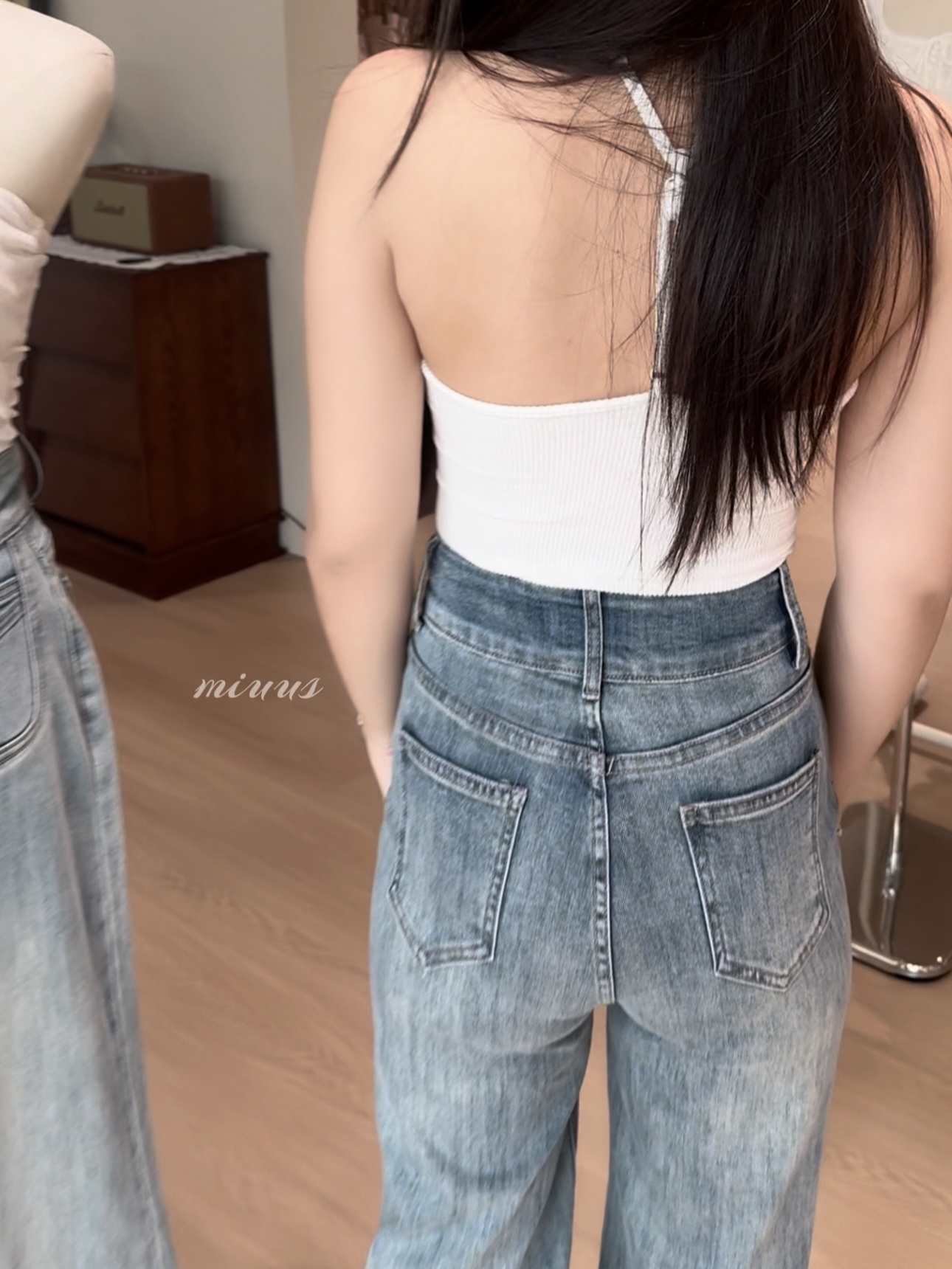 1720 SLIM FIT DENIM PANTS 修身显瘦高腰微喇裤