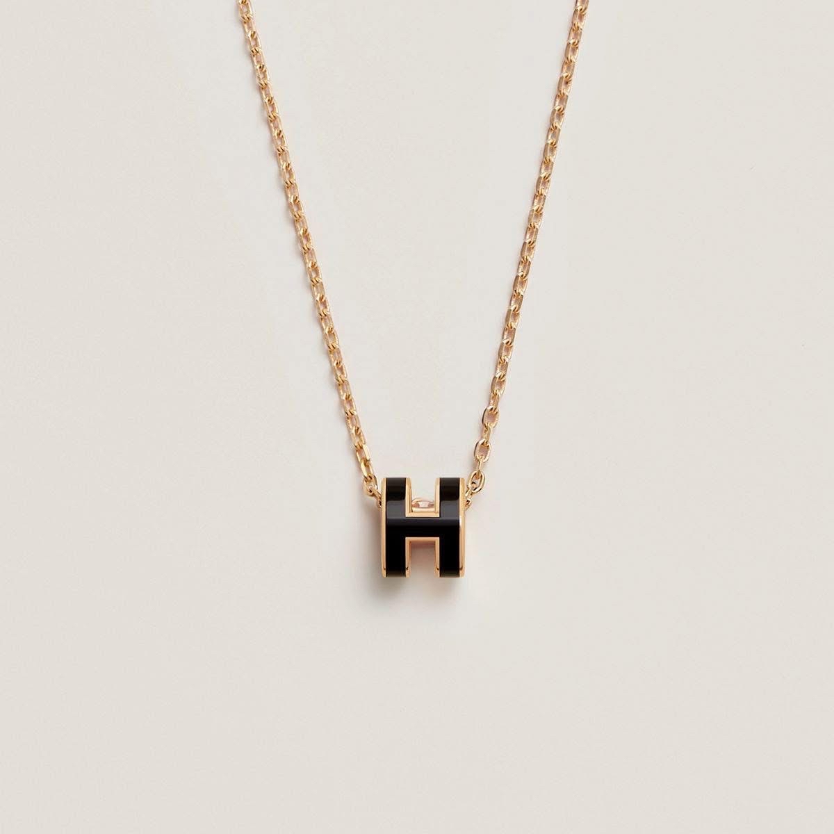 全新 Hermes mini pop h necklace 黑金 100%Authentic, 全新  ✅dust bag ✅box