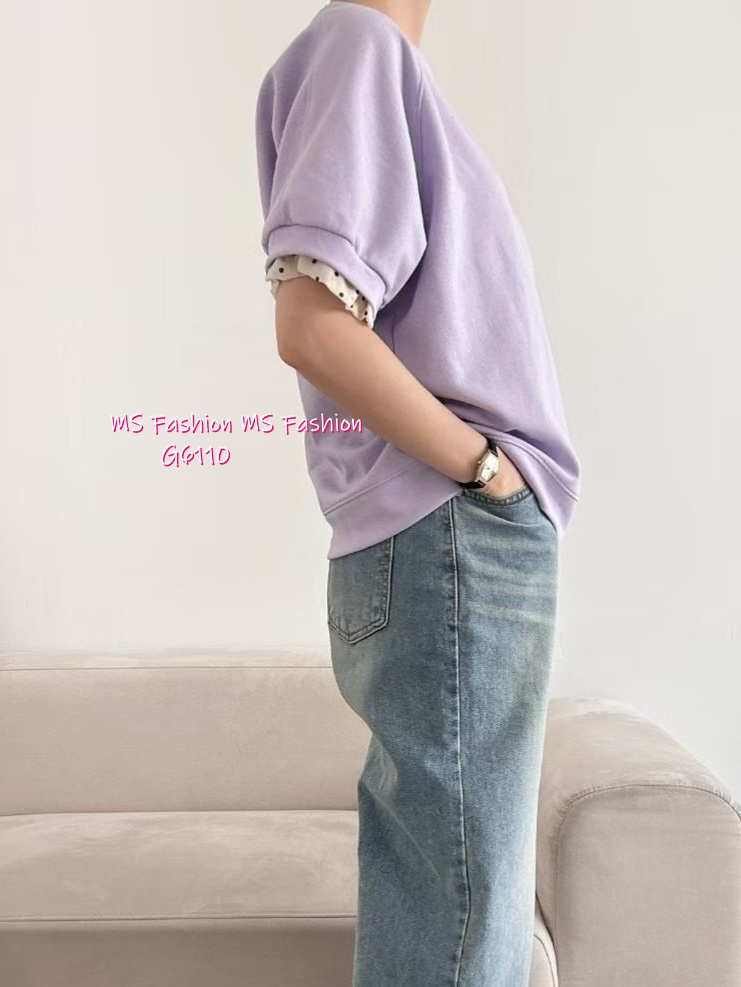 G6110 韓國🇰🇷拼波點ruffle袖top