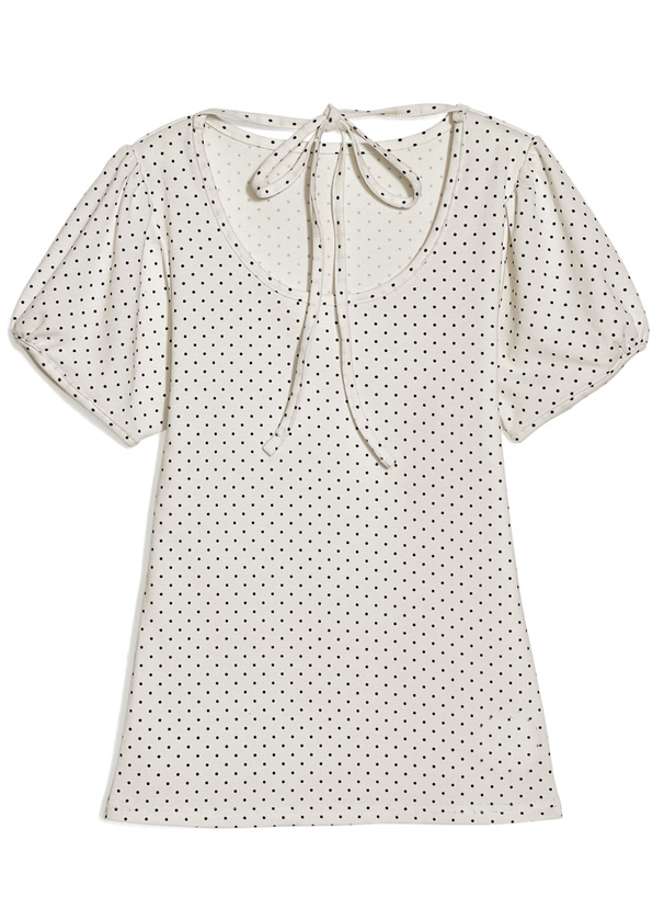 波點領絲帶上衣 [ru1449]