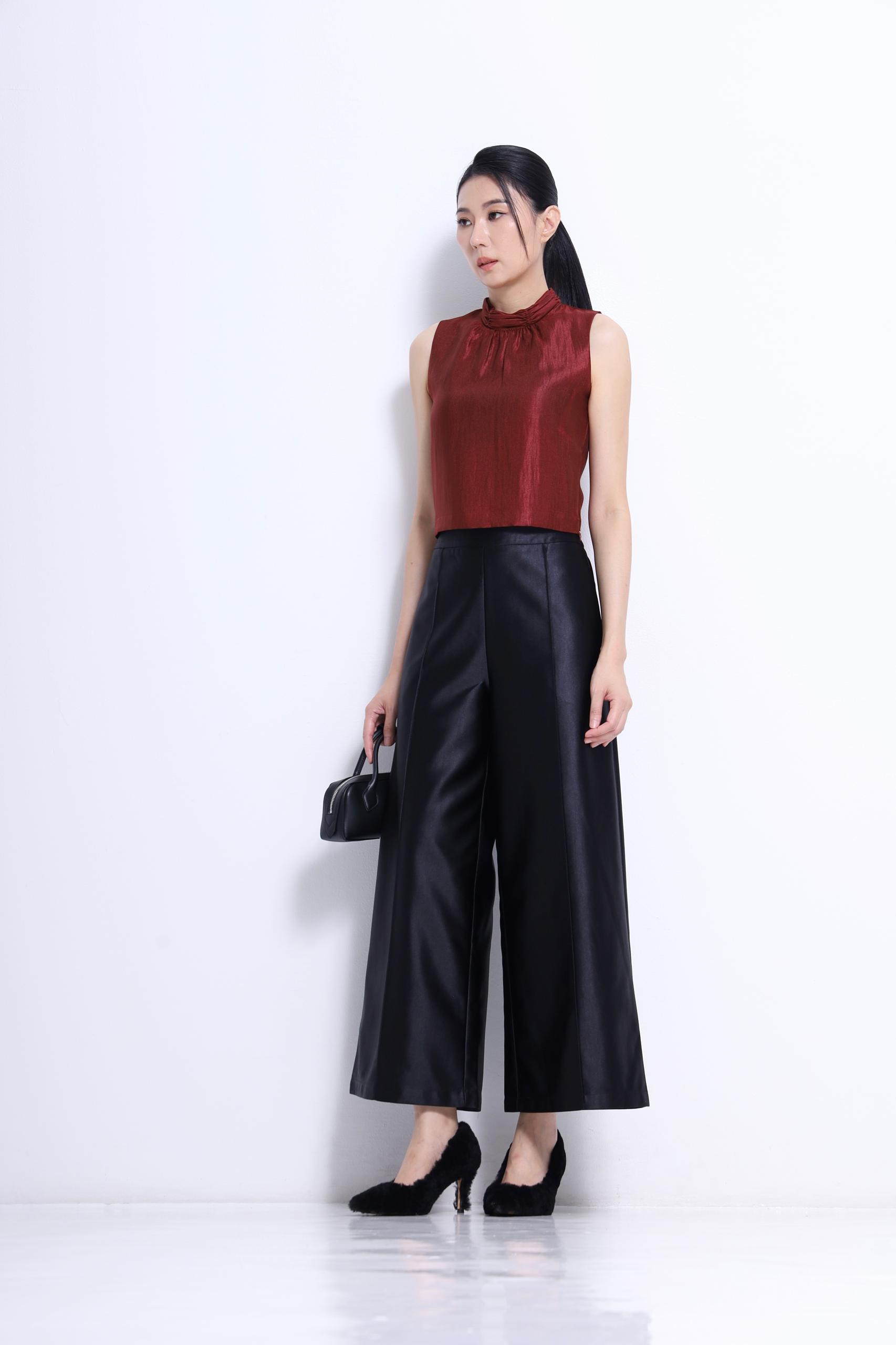 CP1656 Luxe Satin Wide-Leg Pants