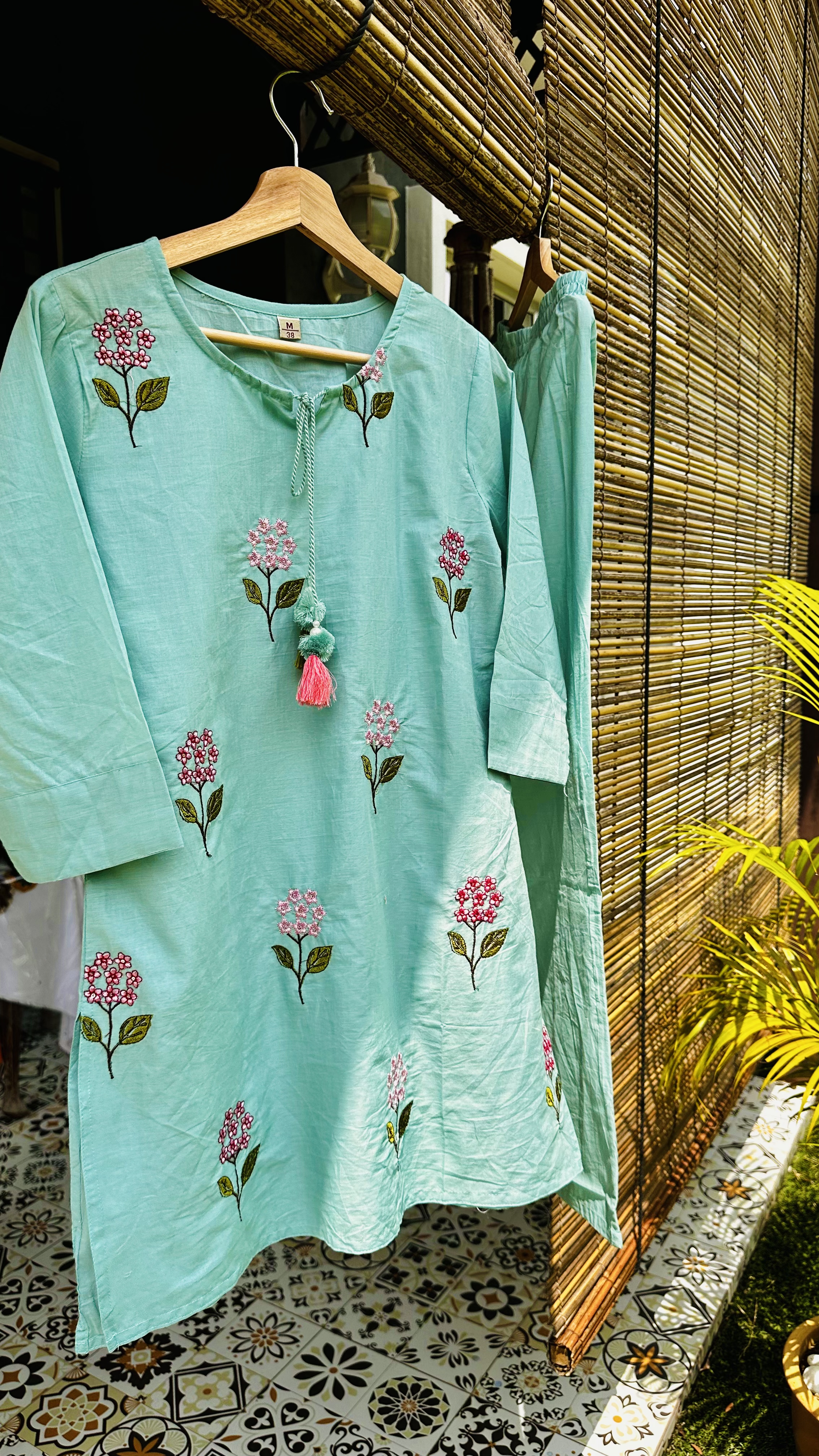 Green Embroidered Co-ord set 