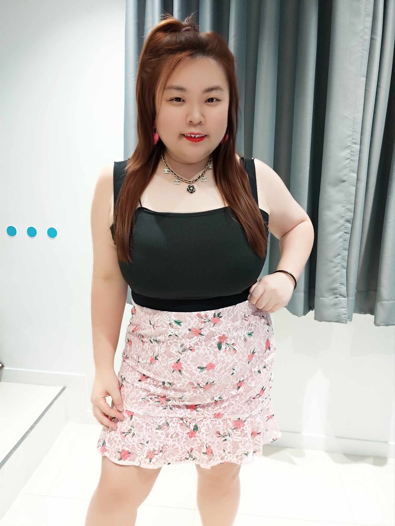 ENF01 C8017 蕾丝花卉拼鱼尾裙