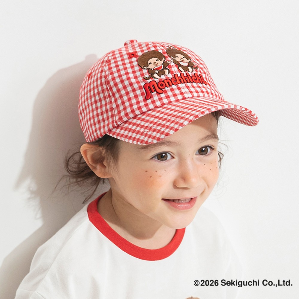 🆕【⭐訂購⭐】🇯🇵日本直送 🌀#Monchhichi 刺繡 格紋 cap帽［2款選］ 🌀[ELED-0122][260613]