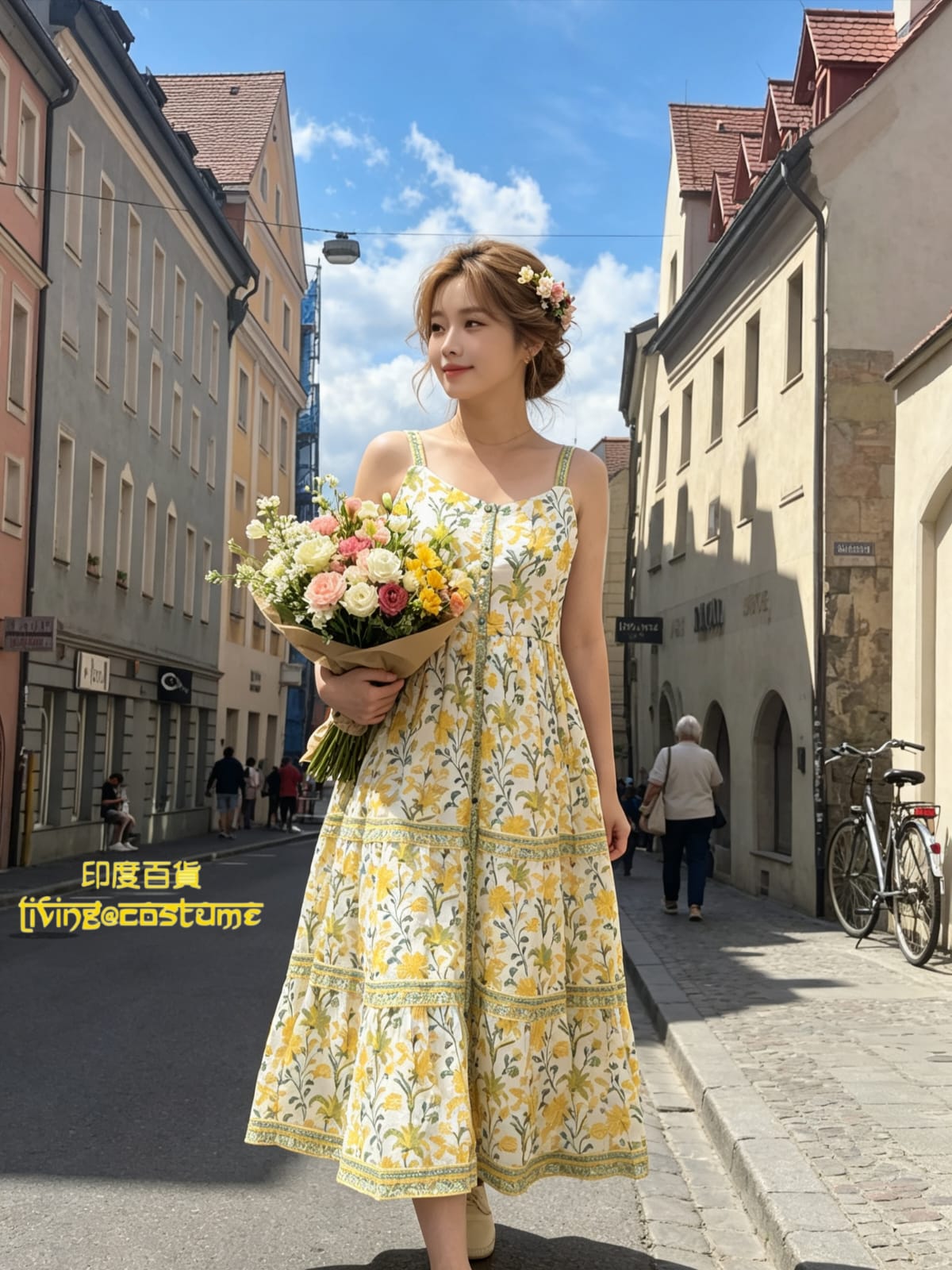 印度印花背心裙