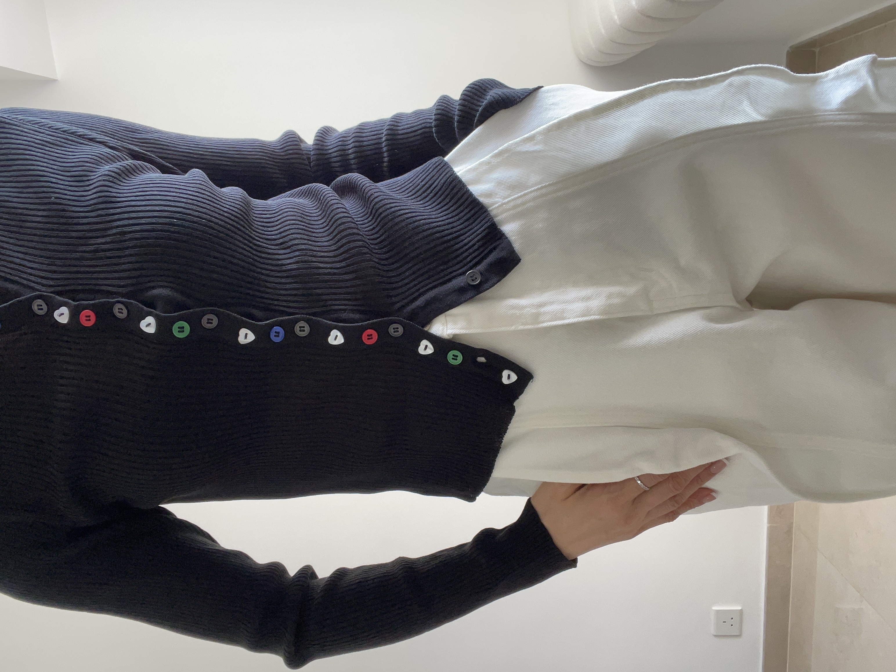 Rainbow buttons cardi/top