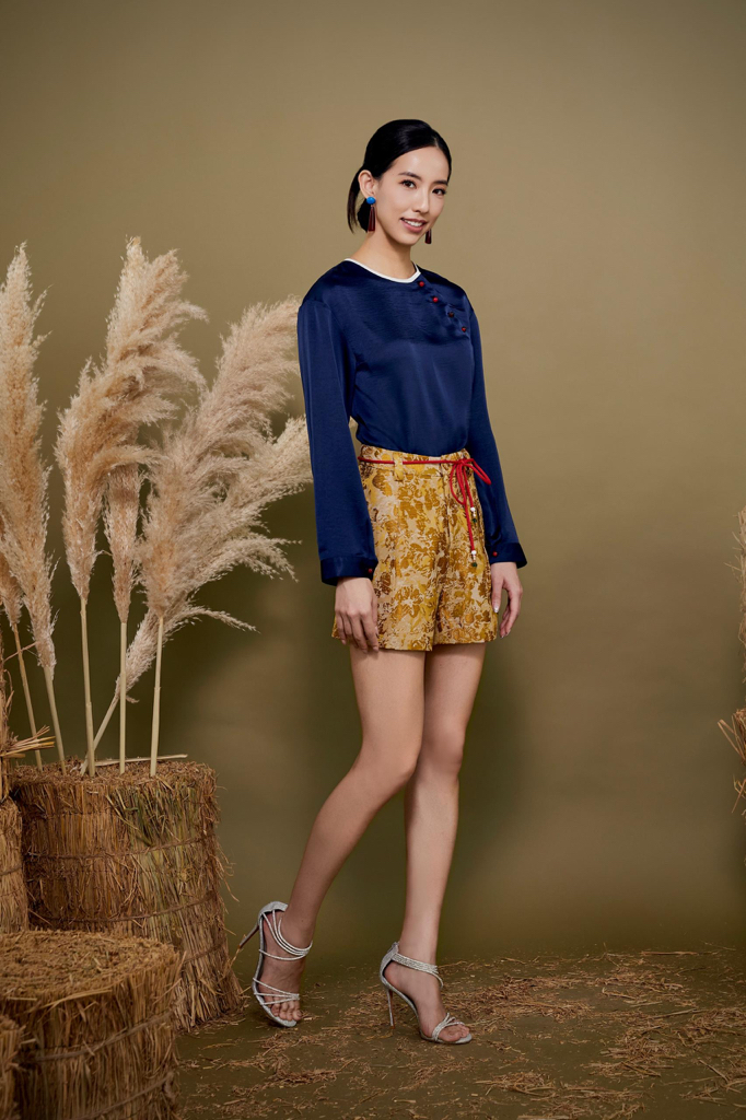 CP1672 Oriental Jacquard Tailored Shorts