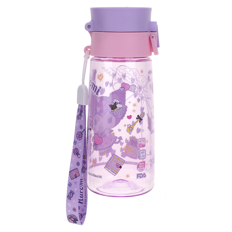 Kuromi 470ml BPA & BPS Free Water Bottle with Strap 膠水樽連手繩