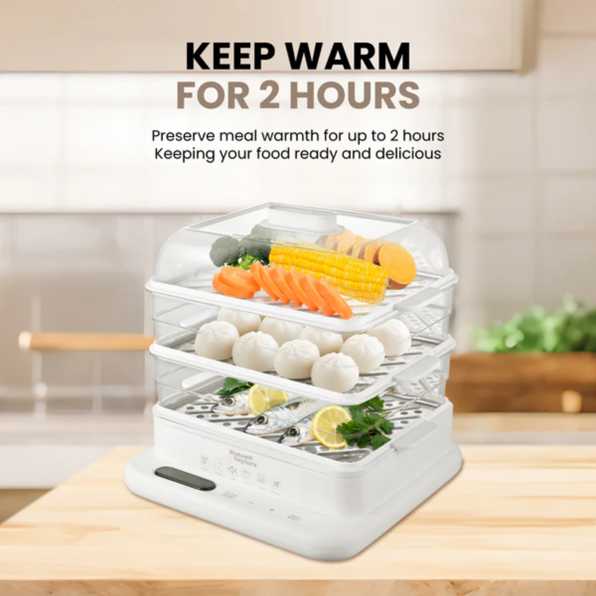 Russell Taylors 19L 3-Tier Food Steamer (MC30)