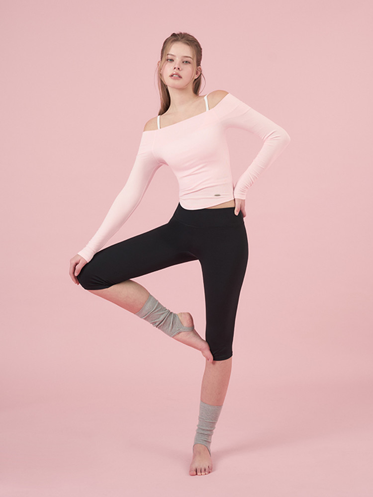 法式氛圍感Off Shoulder Top 預購_Slim Fit Off-shoulder Long Sleeve by Grandeline