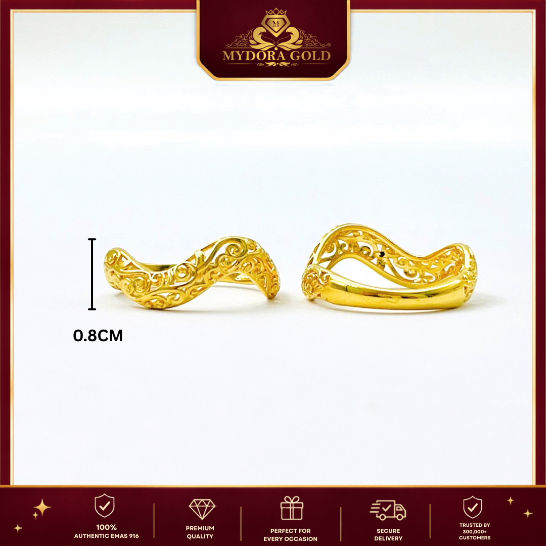 MYDORA Cincin Wave Corak Jawa (5G) l EMAS 916/22K