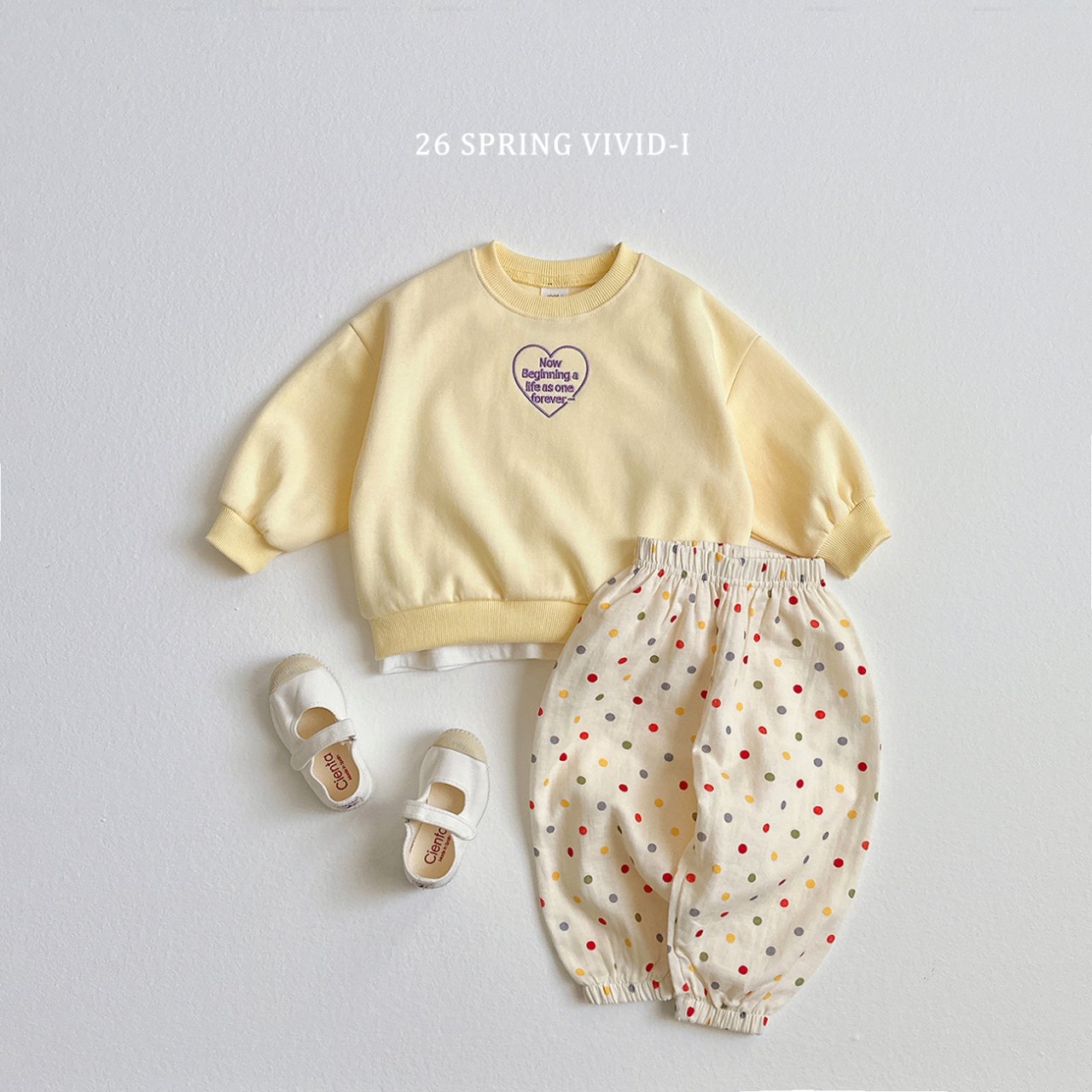 🌸預訂 韓國直送🌸🇰🇷VIVIDI四色愛心字母刺繡長袖上下套裝