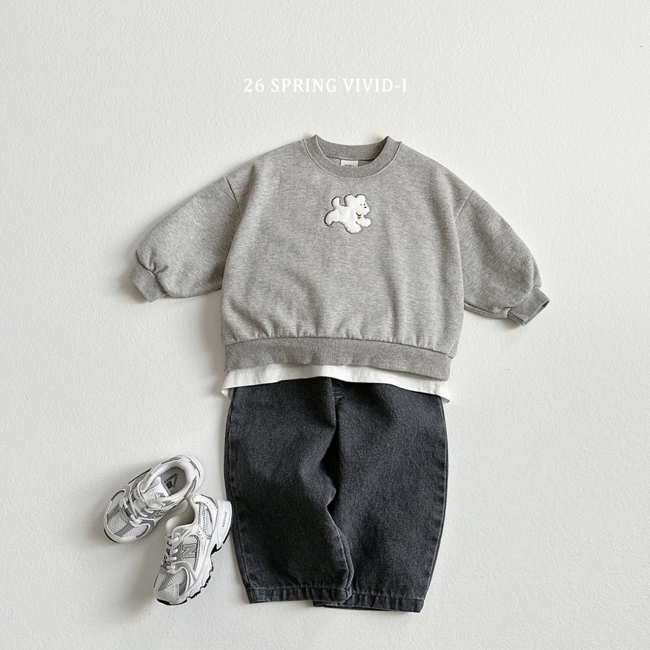 🌸預訂 韓國直送🌸🇰🇷VIVIDI三色動物刺繡貼花寬鬆衛衣