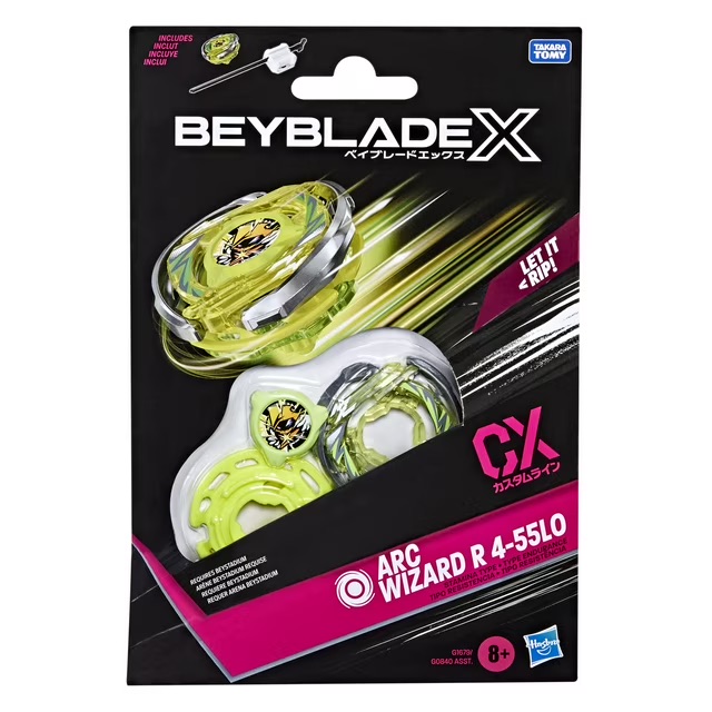 【魔幻變軌/極高持久】爆旋陀螺 X 巫師弧光 Beyblade X Arc Wizard R 4-55LO CX Starter Pack Top and Launcher - 實戰平衡型