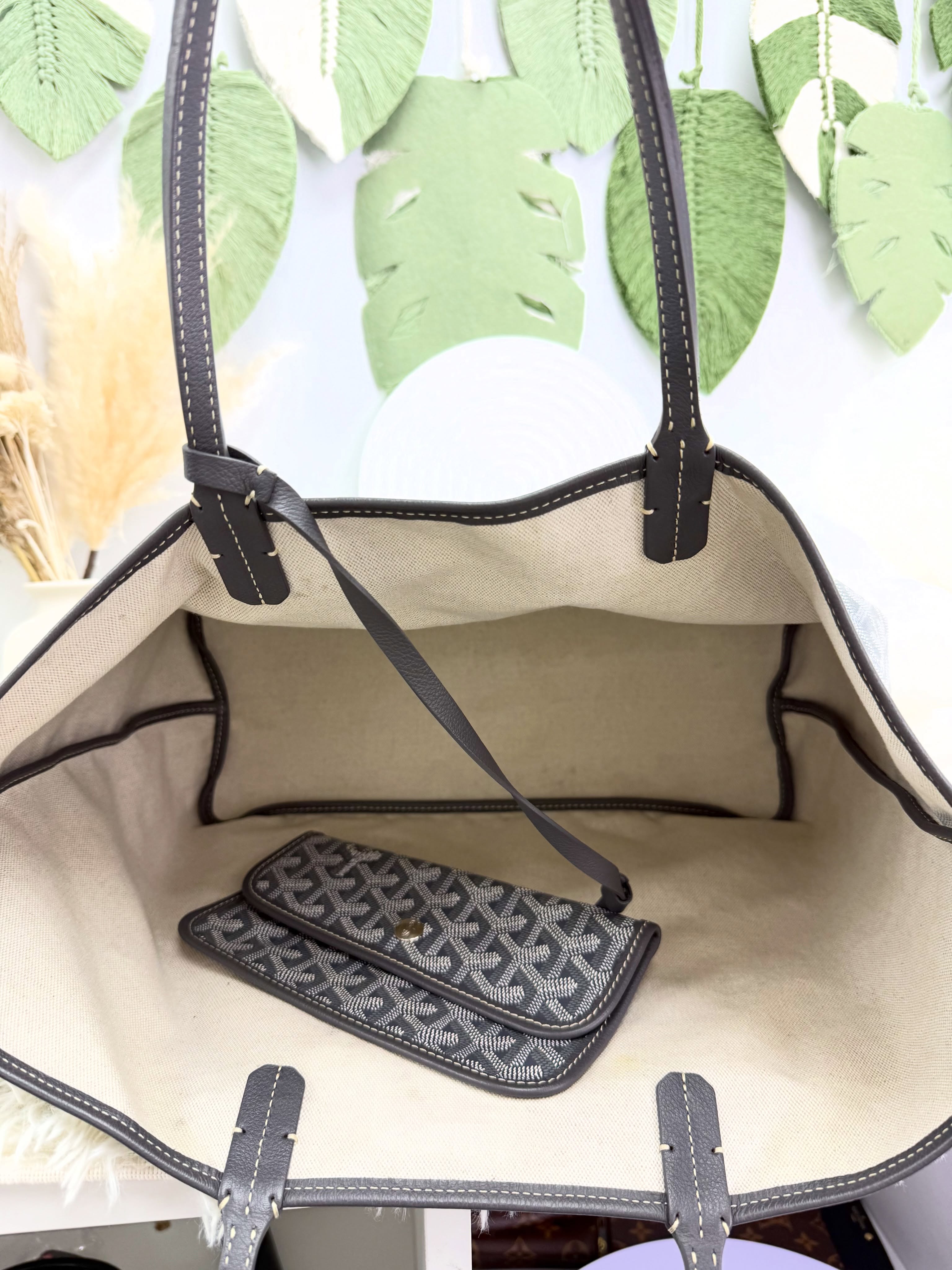 Goyard 👜PRE OWNED🛍️ 🩶Gray saint louis tote pm  2024年 有塵袋有紙袋