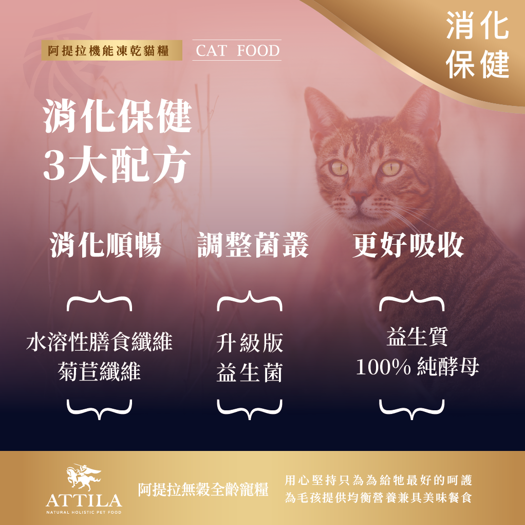 阿提拉凍乾機能無穀貓糧 (雞＋鹿＋鮭魚) 