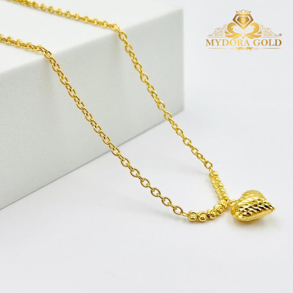 MYDORA Rantai Leher Sauh + Boba + Love Pahat l EMAS 916/22K