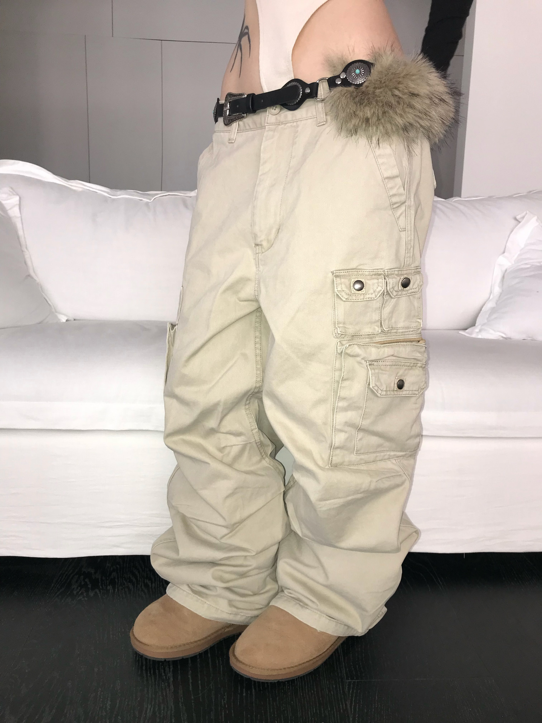 Multi-Pocket Wide-Leg Cargo Pants