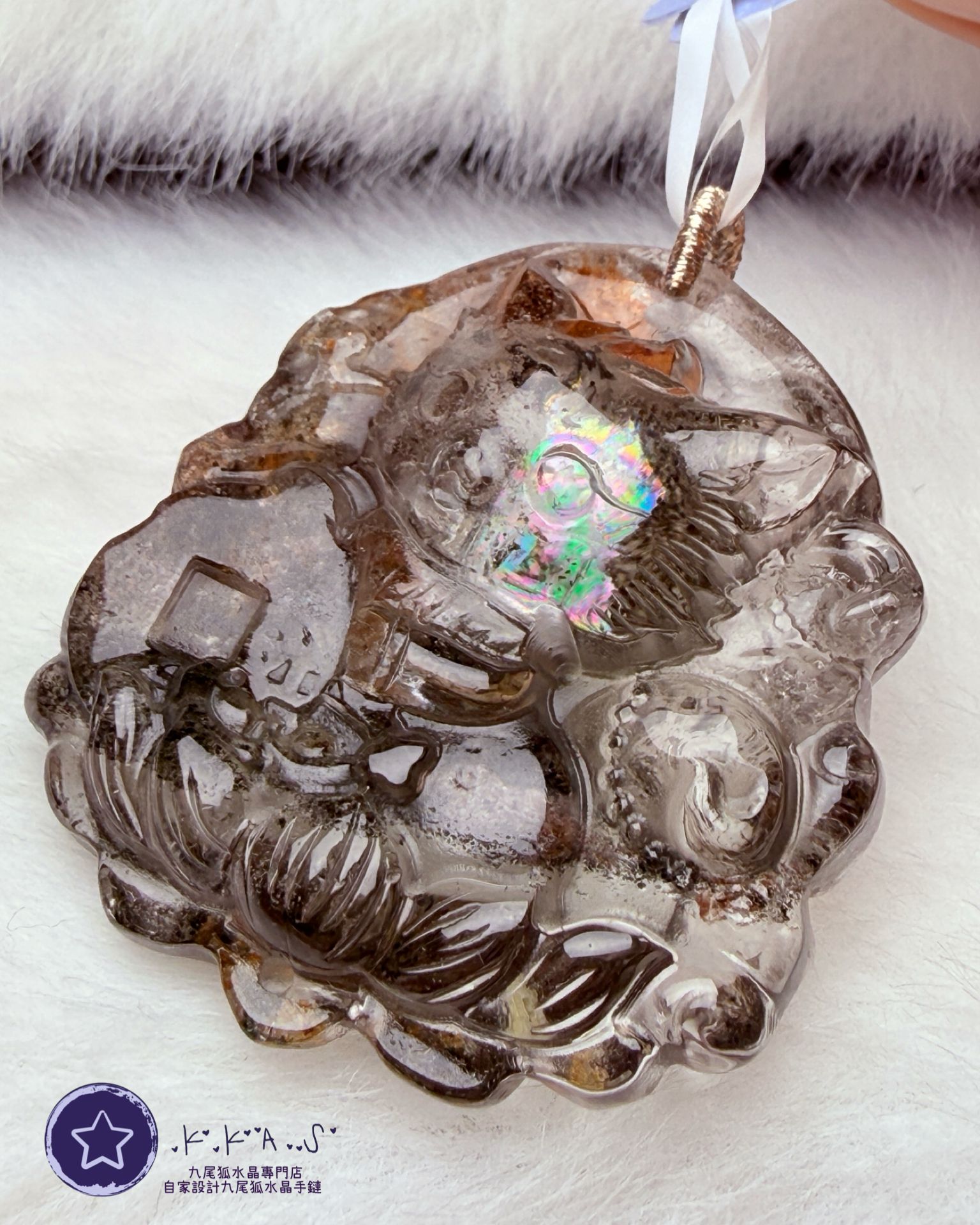 K00123 彩虹幽靈 錢幣狐 - 吊墜/手牌兩用款