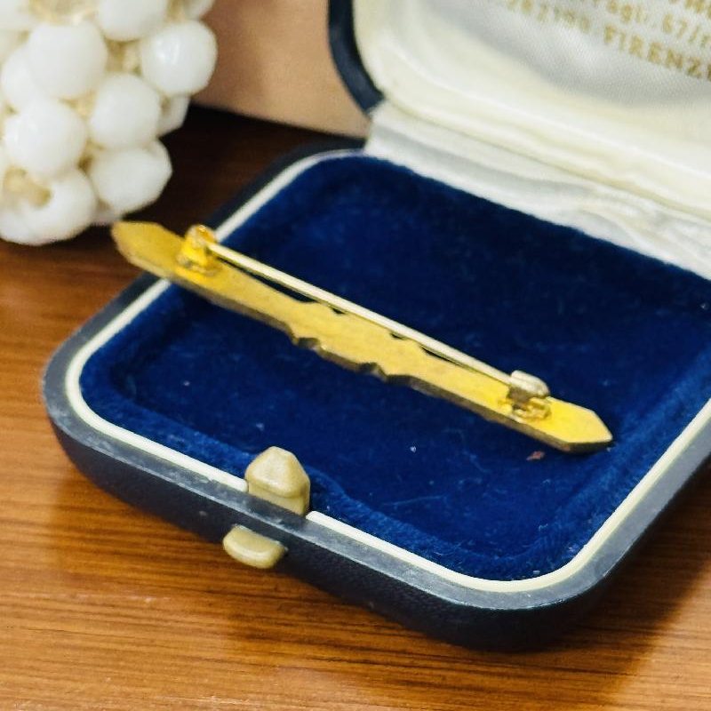 Vintage 1950s Guilloché Enamel Bar Brooch (MT2265)