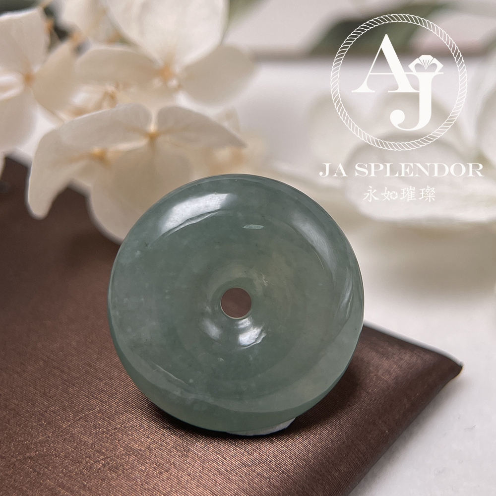 JN-180 天然翡翠A玉 高冰滿綠平安扣