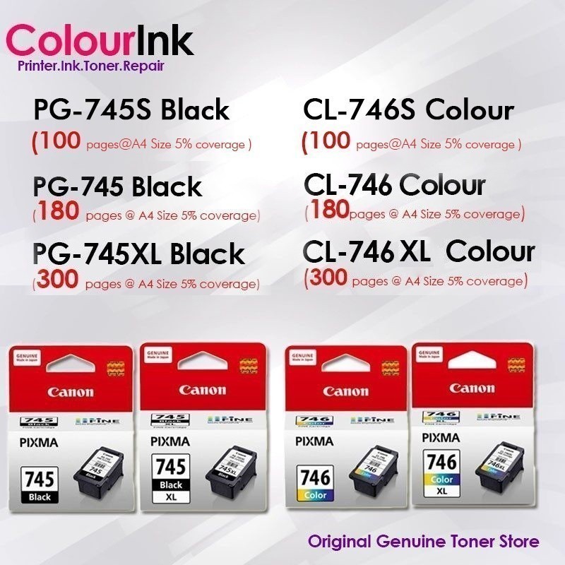 Canon Original Genuine PG745XL PG745 PG745s CL746XL CL746 CL746s Ink Cartridge MG2570 MG3070s PG-745 CL-746 745 746