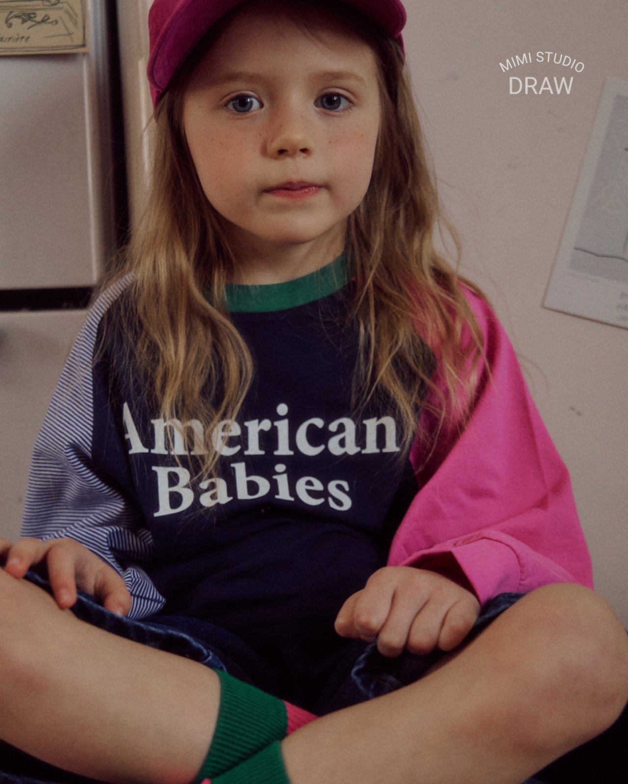 Bymimi | 薄款Patchwork Tee(Navy L105-115)