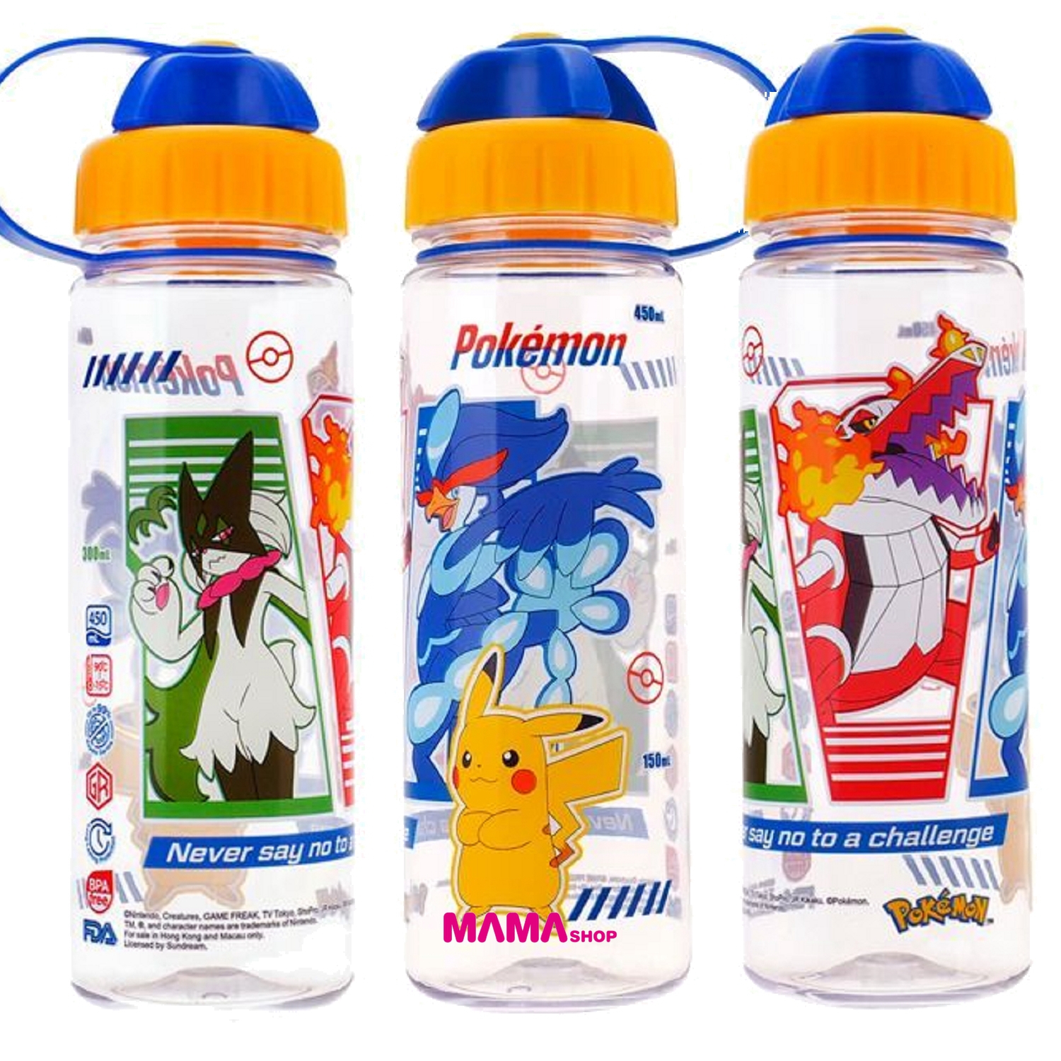 Pokémon 最新商品 (450ml 膠水樽、 350ml 膠水樽連飲管及頸繩、小童斜揹袋連水樽格)