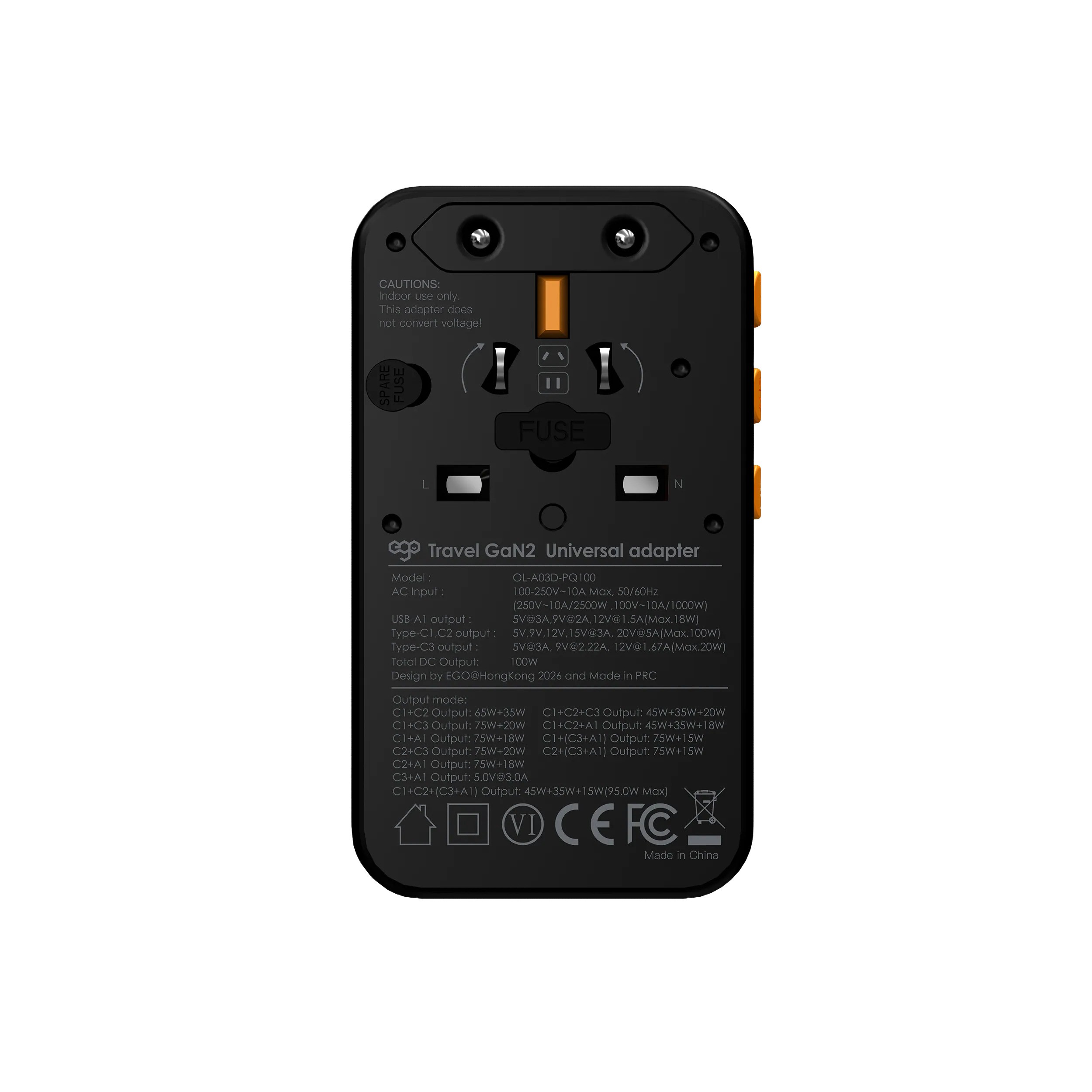 EGO 100W Travel GaN2 4USB 旅行轉換插頭 [2色選擇]