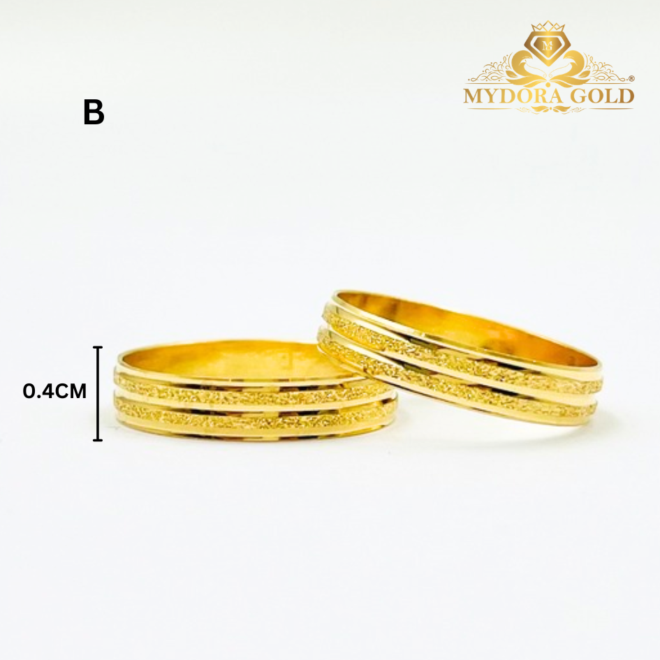 MYDORA Cincin Belah Rotan Double Pasir Liner l EMAS916/22K
