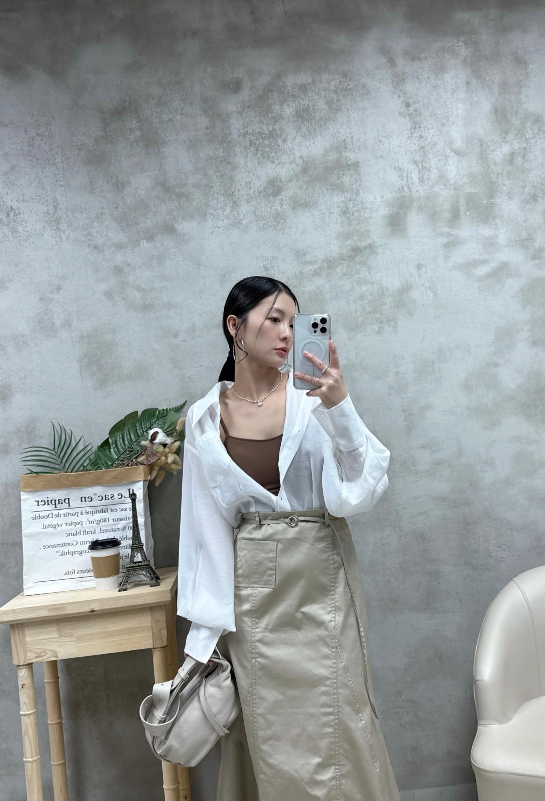 D16 打褶腰恤衫外套