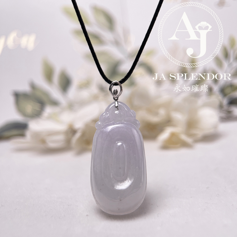 JNK-101 天然翡翠A玉 冰種櫻花粉福貝18K金吊墜