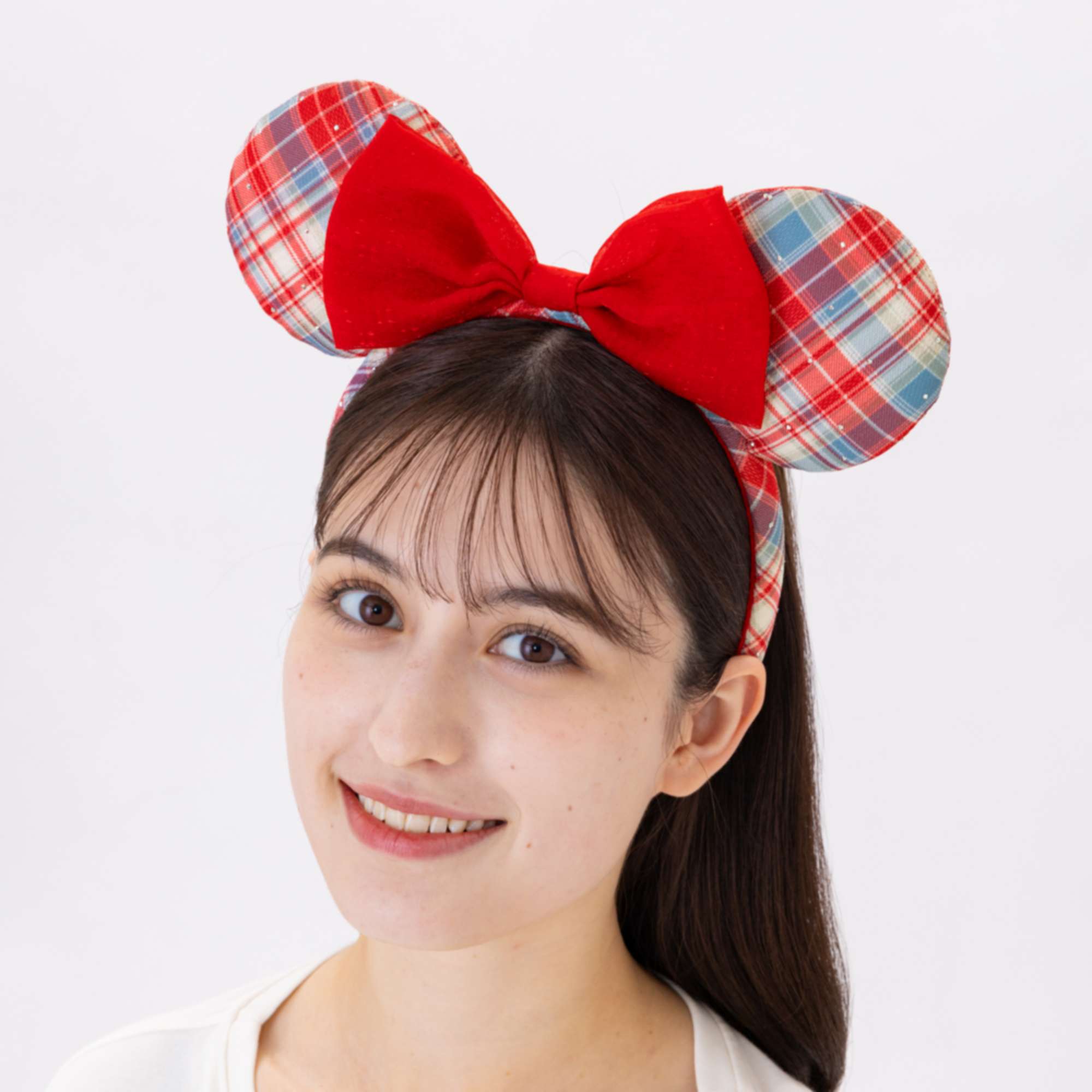 【預訂】TDR 格仔款頭箍 (red)